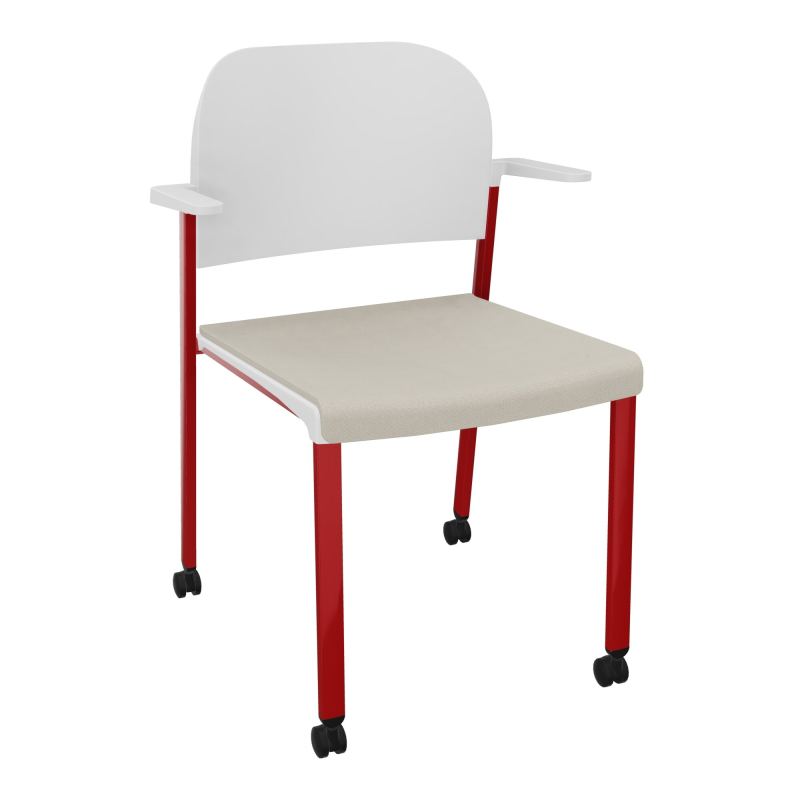 ROMY CHAISE 4P ROULT ASSISE TISSU DOSSIER POLYPRO AVEC ACCOUDOIRS E5 ZY PT