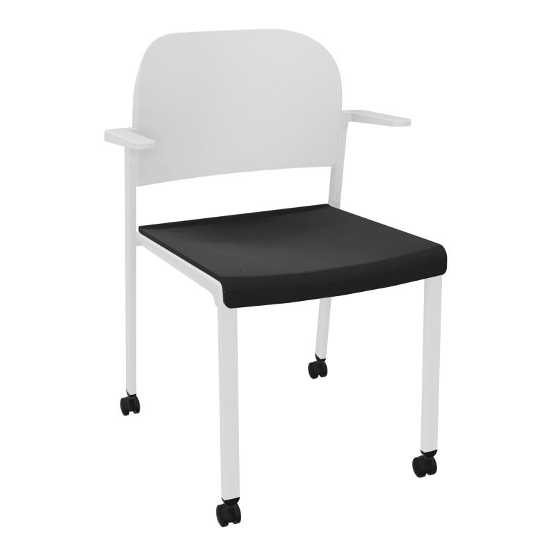 ROMY CHAISE 4P ROULT ASSISE TISSU DOSSIER POLYPRO AVEC ACCOUDOIRS E6 SB PT