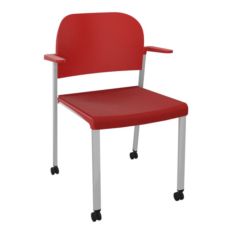 ROMY CHAISE 4P ROULT ASSISE TISSU DOSSIER POLYPRO AVEC ACCOUDOIRS E6 SB PZ
