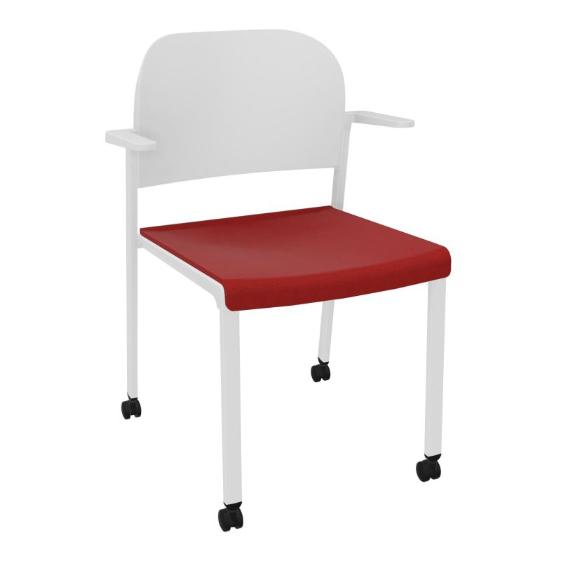 ROMY CHAISE 4P ROULT ASSISE TISSU DOSSIER POLYPRO AVEC ACCOUDOIRS E6 SP PT