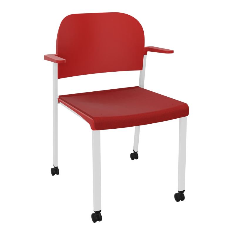 ROMY CHAISE 4P ROULT ASSISE TISSU DOSSIER POLYPRO AVEC ACCOUDOIRS E6 SP PZ
