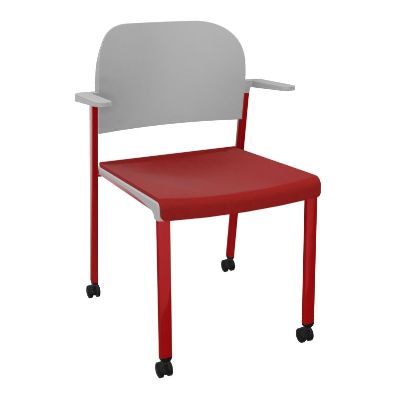 ROMY CHAISE 4P ROULT ASSISE TISSU DOSSIER POLYPRO AVEC ACCOUDOIRS E6 ZY PX