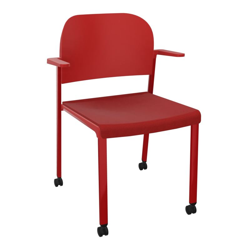 ROMY CHAISE 4P ROULT ASSISE TISSU DOSSIER POLYPRO AVEC ACCOUDOIRS E6 ZY PZ