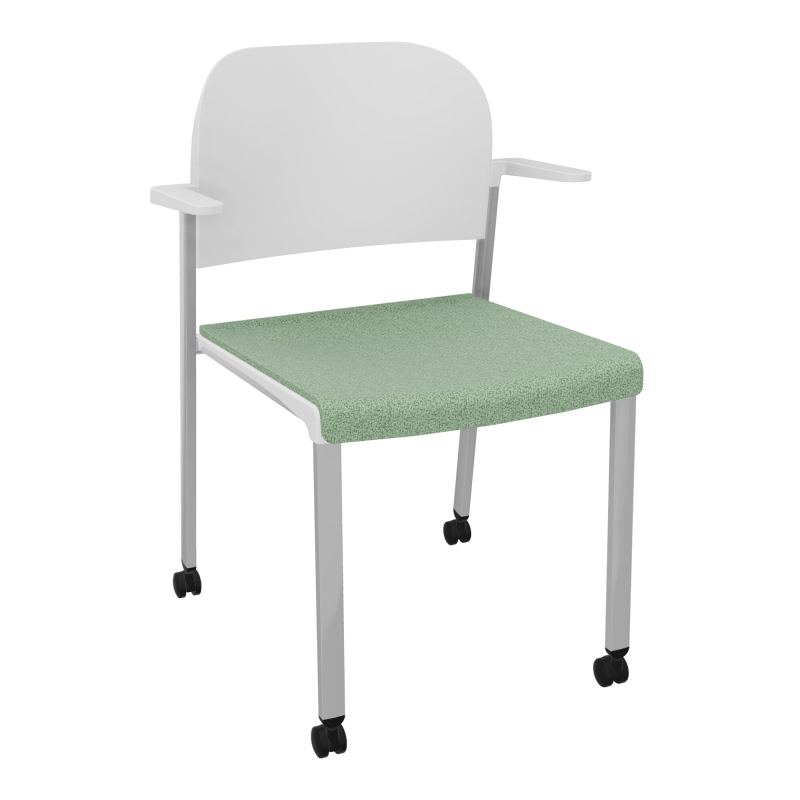 ROMY CHAISE 4P ROULT ASSISE TISSU DOSSIER POLYPRO AVEC ACCOUDOIRS E7 SB PT