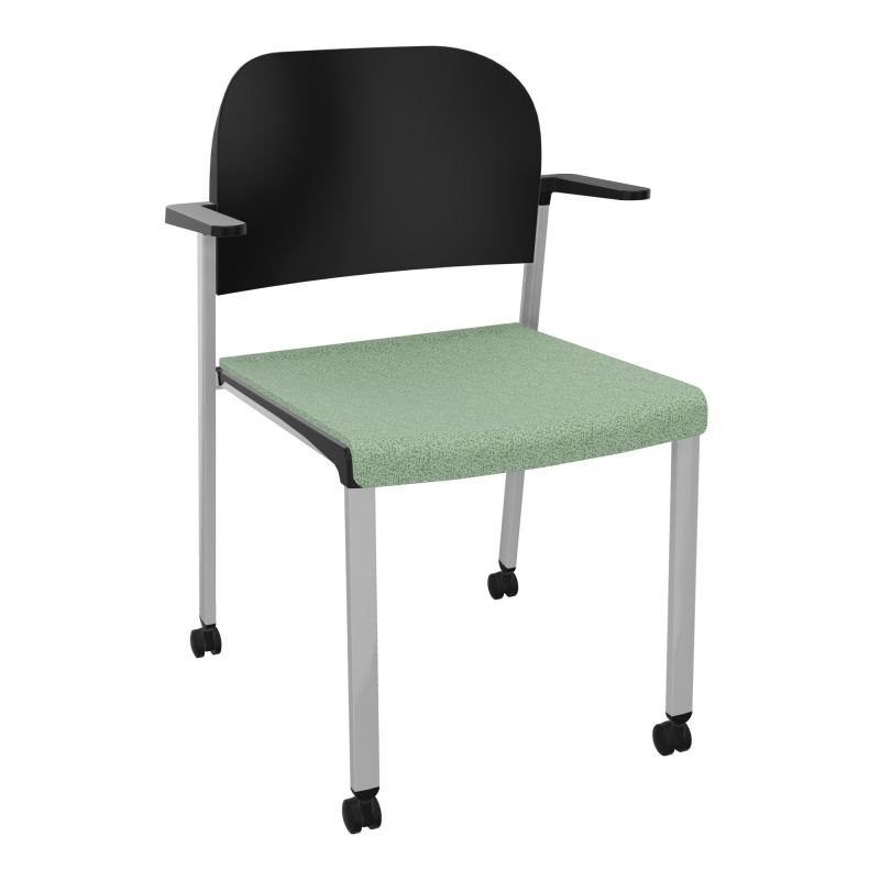 ROMY CHAISE 4P ROULT ASSISE TISSU DOSSIER POLYPRO AVEC ACCOUDOIRS E7 SB PU
