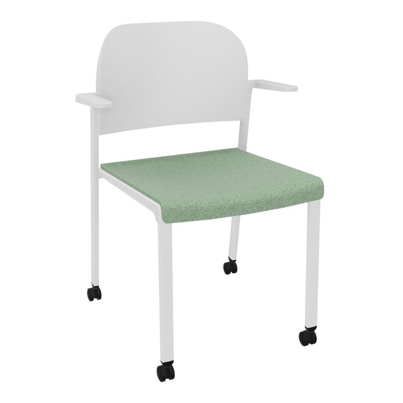 ROMY CHAISE 4P ROULT ASSISE TISSU DOSSIER POLYPRO AVEC ACCOUDOIRS E7 SP PT