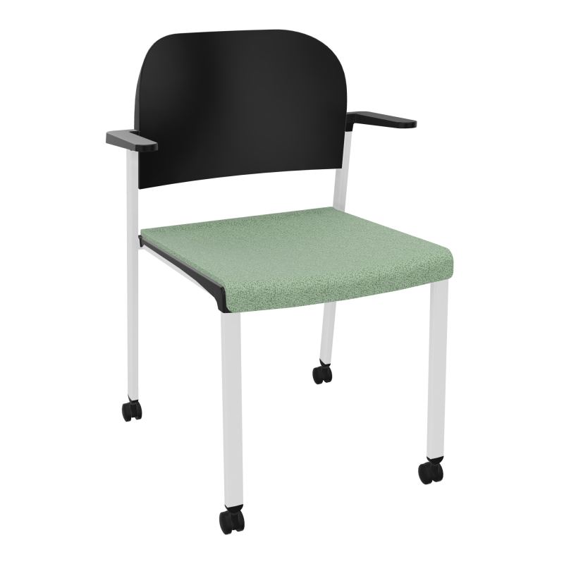 ROMY CHAISE 4P ROULT ASSISE TISSU DOSSIER POLYPRO AVEC ACCOUDOIRS E7 SP PU