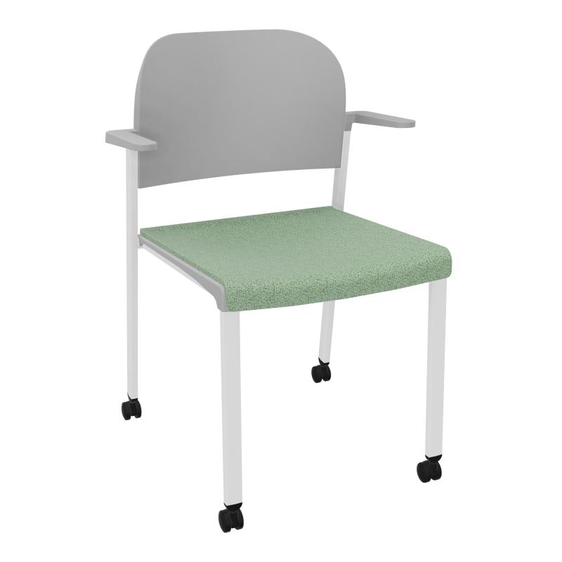 ROMY CHAISE 4P ROULT ASSISE TISSU DOSSIER POLYPRO AVEC ACCOUDOIRS E7 SP PX