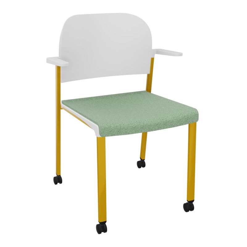 ROMY CHAISE 4P ROULT ASSISE TISSU DOSSIER POLYPRO AVEC ACCOUDOIRS E7 SX PT