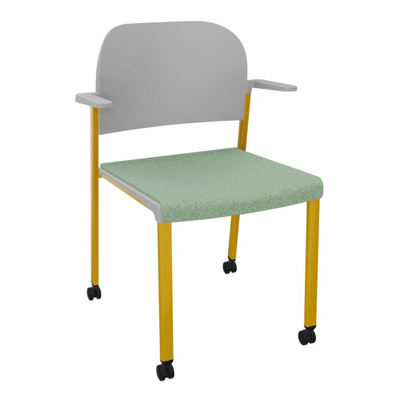 ROMY CHAISE 4P ROULT ASSISE TISSU DOSSIER POLYPRO AVEC ACCOUDOIRS E7 SX PX