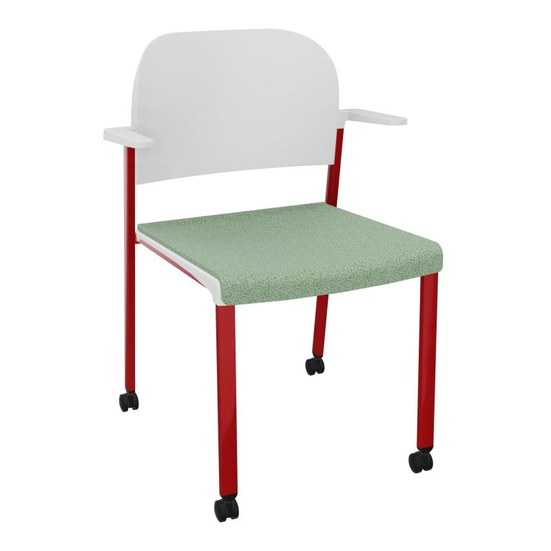 ROMY CHAISE 4P ROULT ASSISE TISSU DOSSIER POLYPRO AVEC ACCOUDOIRS E7 ZY PT