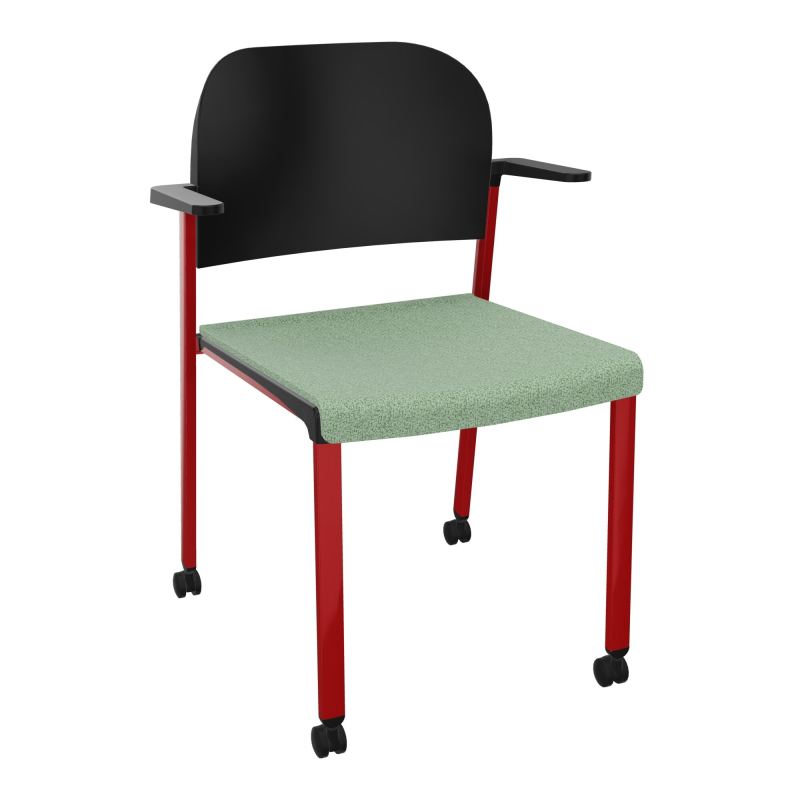 ROMY CHAISE 4P ROULT ASSISE TISSU DOSSIER POLYPRO AVEC ACCOUDOIRS E7 ZY PU