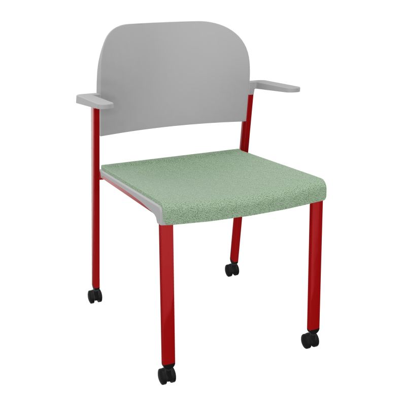 ROMY CHAISE 4P ROULT ASSISE TISSU DOSSIER POLYPRO AVEC ACCOUDOIRS E7 ZY PX