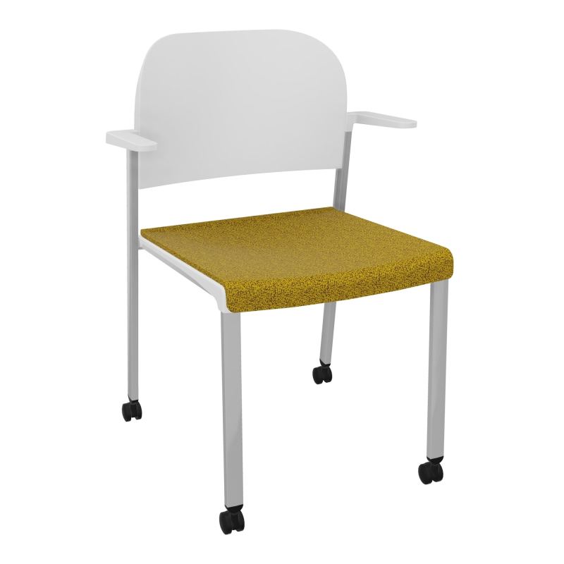 ROMY CHAISE 4P ROULT ASSISE TISSU DOSSIER POLYPRO AVEC ACCOUDOIRS E9 SB PT