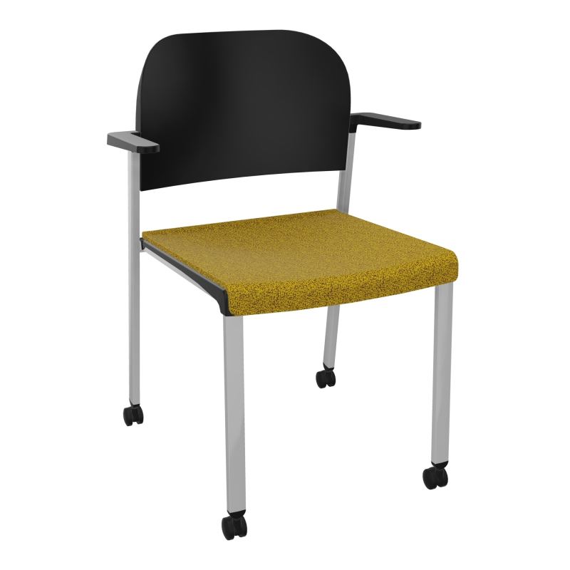 ROMY CHAISE 4P ROULT ASSISE TISSU DOSSIER POLYPRO AVEC ACCOUDOIRS E9 SB PU