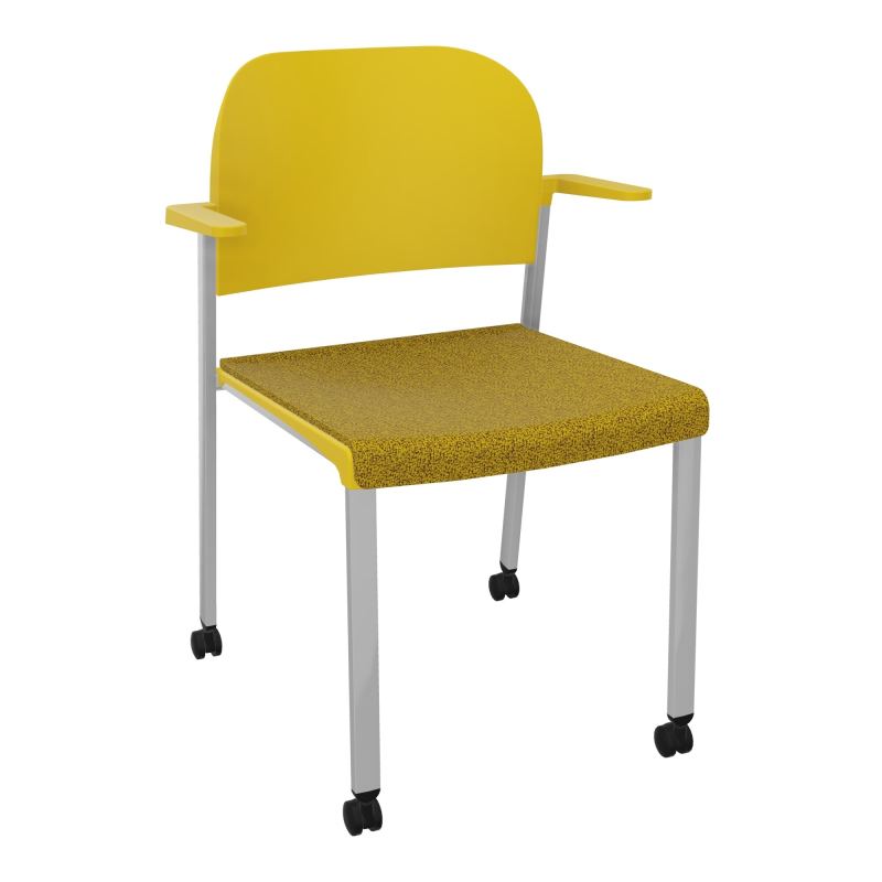 ROMY CHAISE 4P ROULT ASSISE TISSU DOSSIER POLYPRO AVEC ACCOUDOIRS E9 SB PW