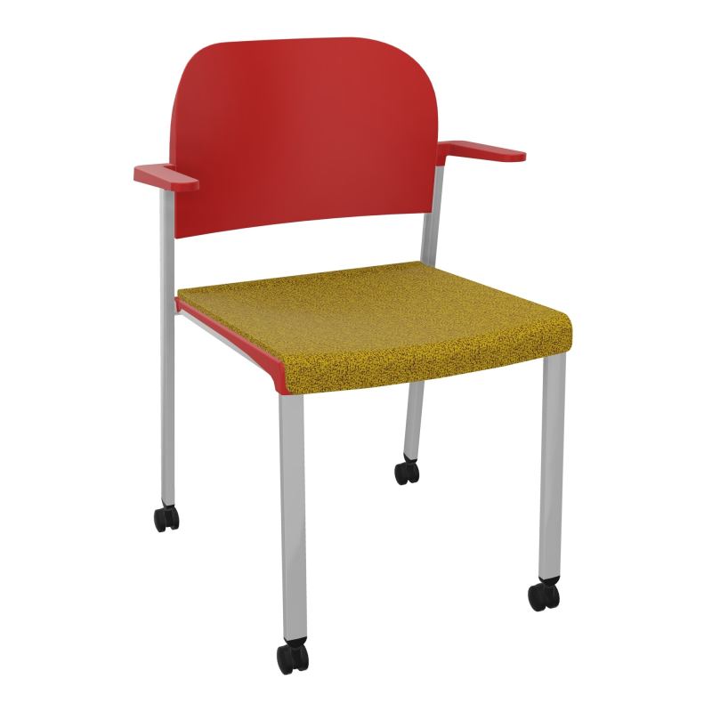 ROMY CHAISE 4P ROULT ASSISE TISSU DOSSIER POLYPRO AVEC ACCOUDOIRS E9 SB PZ