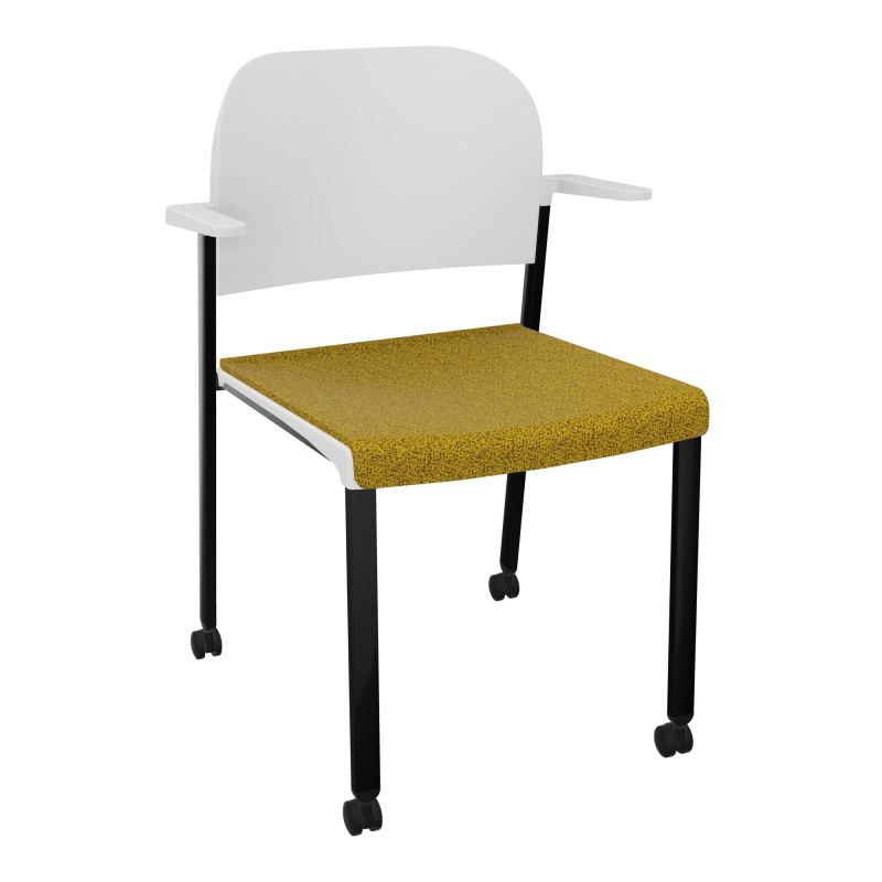 ROMY CHAISE 4P ROULT ASSISE TISSU DOSSIER POLYPRO AVEC ACCOUDOIRS E9 SG PT