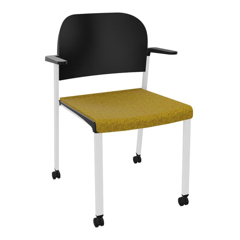 ROMY CHAISE 4P ROULT ASSISE TISSU DOSSIER POLYPRO AVEC ACCOUDOIRS E9 SP PU
