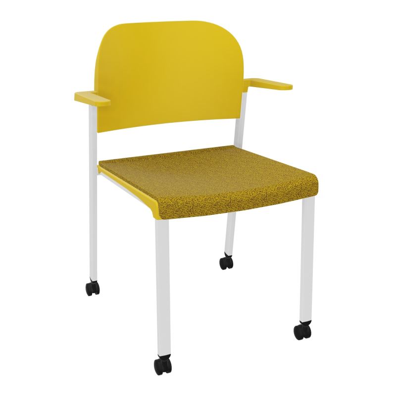 ROMY CHAISE 4P ROULT ASSISE TISSU DOSSIER POLYPRO AVEC ACCOUDOIRS E9 SP PW