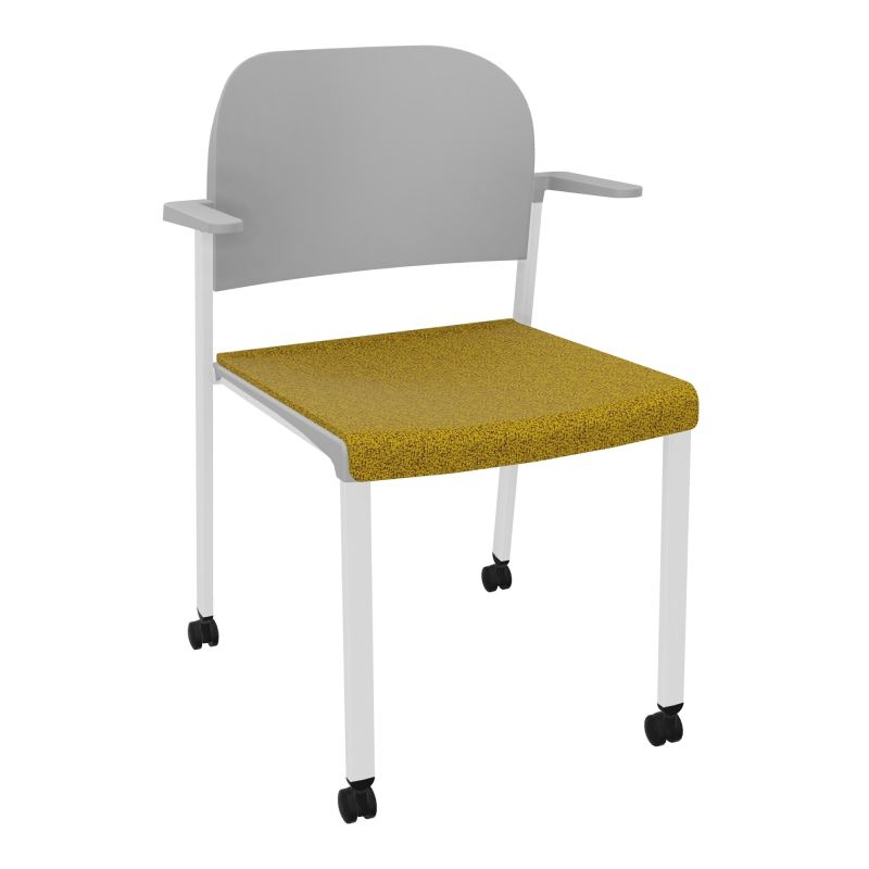 ROMY CHAISE 4P ROULT ASSISE TISSU DOSSIER POLYPRO AVEC ACCOUDOIRS E9 SP PX