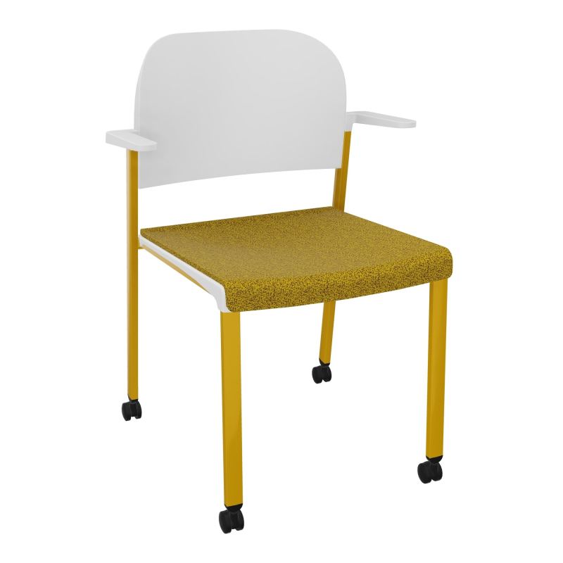 ROMY CHAISE 4P ROULT ASSISE TISSU DOSSIER POLYPRO AVEC ACCOUDOIRS E9 SX PT