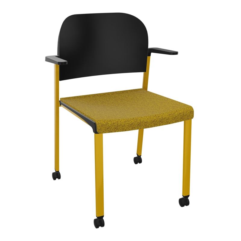 ROMY CHAISE 4P ROULT ASSISE TISSU DOSSIER POLYPRO AVEC ACCOUDOIRS E9 SX PU