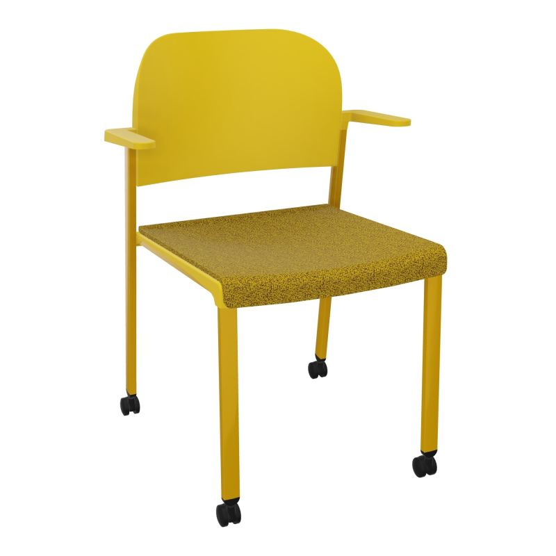 ROMY CHAISE 4P ROULT ASSISE TISSU DOSSIER POLYPRO AVEC ACCOUDOIRS E9 SX PW