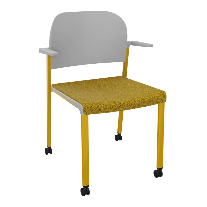 ROMY CHAISE 4P ROULT ASSISE TISSU DOSSIER POLYPRO AVEC ACCOUDOIRS E9 SX PX