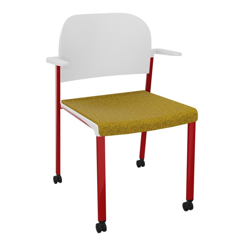 ROMY CHAISE 4P ROULT ASSISE TISSU DOSSIER POLYPRO AVEC ACCOUDOIRS E9 ZY PT