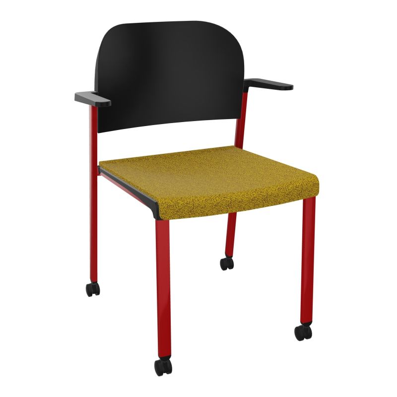 ROMY CHAISE 4P ROULT ASSISE TISSU DOSSIER POLYPRO AVEC ACCOUDOIRS E9 ZY PU
