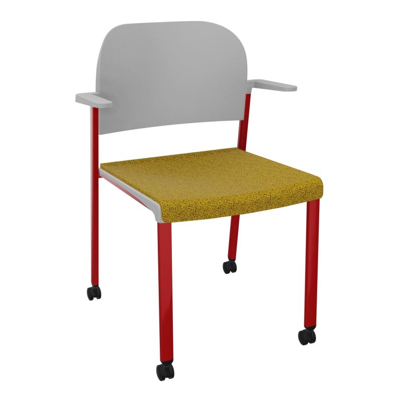 ROMY CHAISE 4P ROULT ASSISE TISSU DOSSIER POLYPRO AVEC ACCOUDOIRS E9 ZY PX