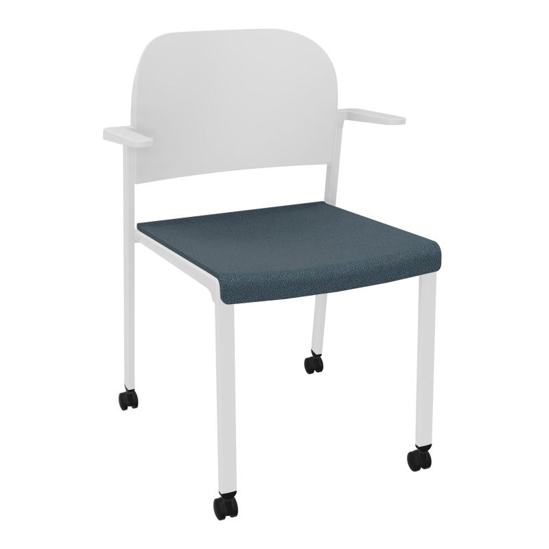 ROMY CHAISE 4P ROULT ASSISE TISSU DOSSIER POLYPRO AVEC ACCOUDOIRS  KA SP PT