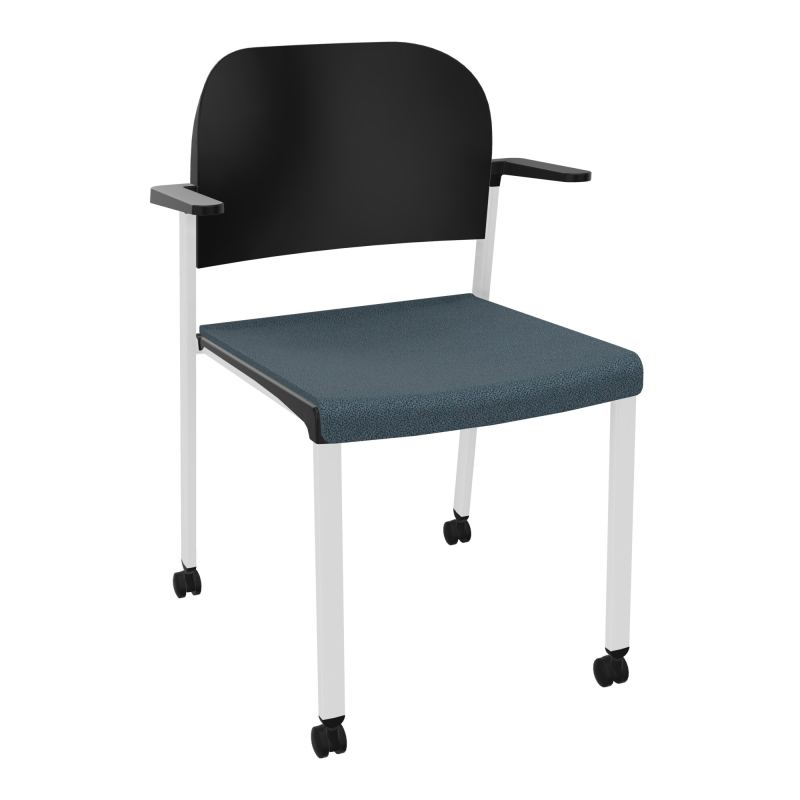 ROMY CHAISE 4P ROULT ASSISE TISSU DOSSIER POLYPRO AVEC ACCOUDOIRS  KA SP PU
