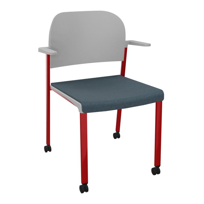 ROMY CHAISE 4P ROULT ASSISE TISSU DOSSIER POLYPRO AVEC ACCOUDOIRS  KA ZY PX