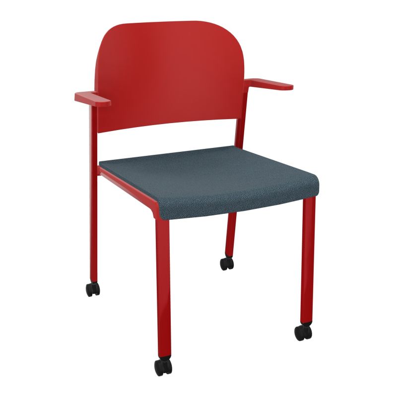 ROMY CHAISE 4P ROULT ASSISE TISSU DOSSIER POLYPRO AVEC ACCOUDOIRS  KA ZY PZ