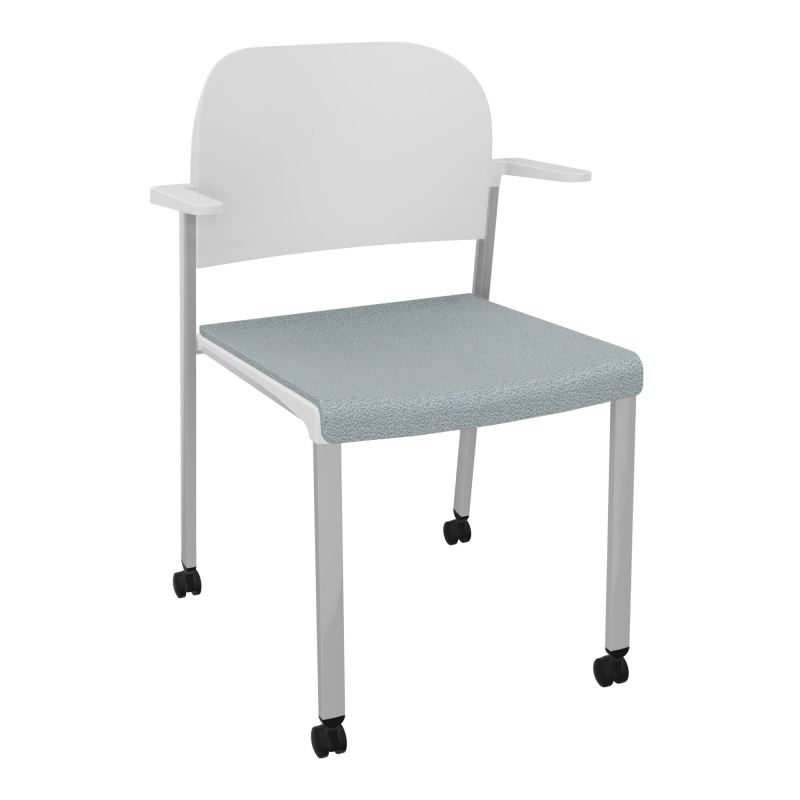 ROMY CHAISE 4P ROULT ASSISE TISSU DOSSIER POLYPRO AVEC ACCOUDOIRS  KD SB PT