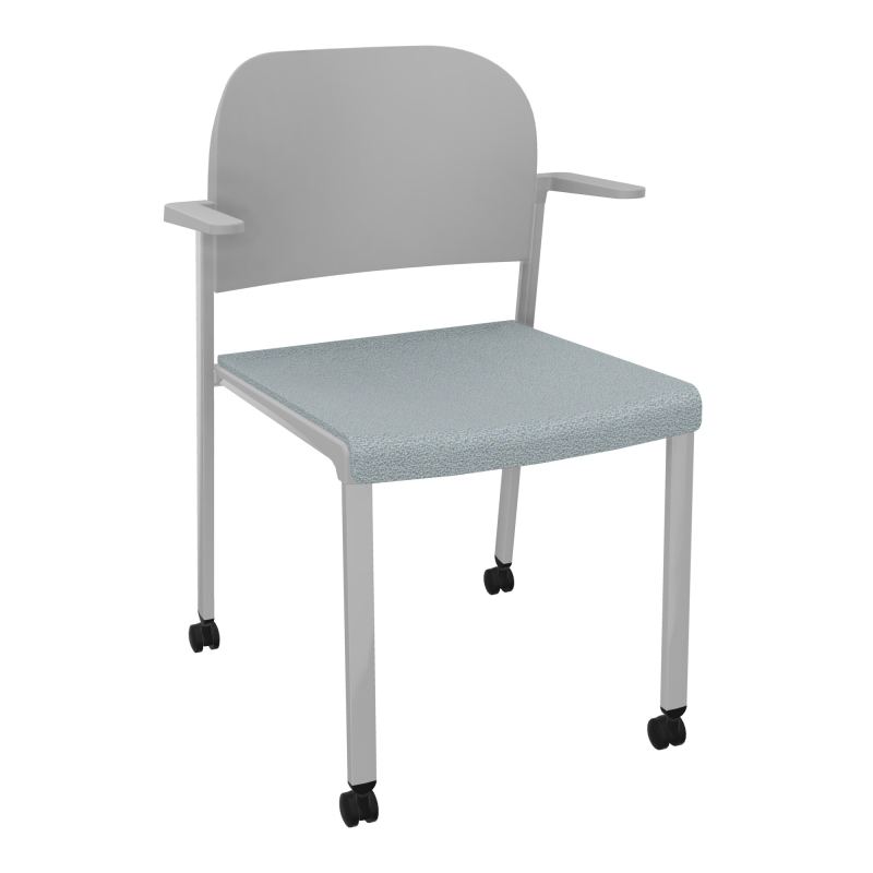 ROMY CHAISE 4P ROULT ASSISE TISSU DOSSIER POLYPRO AVEC ACCOUDOIRS  KD SB PX