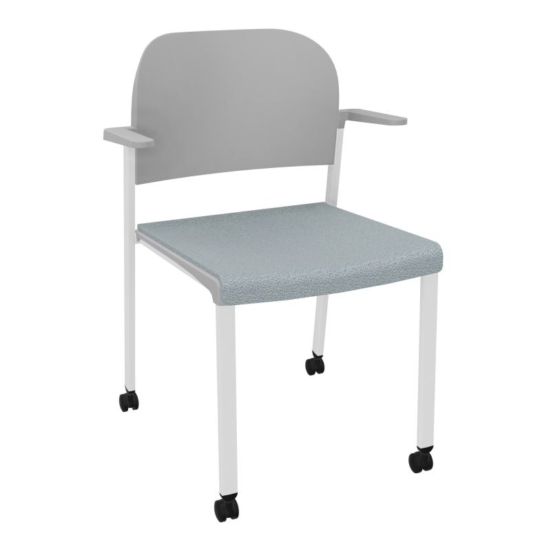 ROMY CHAISE 4P ROULT ASSISE TISSU DOSSIER POLYPRO AVEC ACCOUDOIRS  KD SP PX