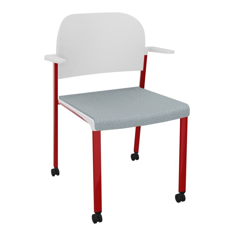 ROMY CHAISE 4P ROULT ASSISE TISSU DOSSIER POLYPRO AVEC ACCOUDOIRS  KD ZY PT