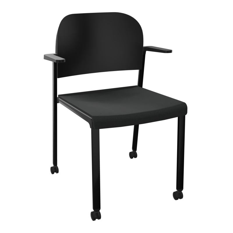 ROMY CHAISE 4P ROULT ASSISE TISSU DOSSIER POLYPRO AVEC ACCOUDOIRS  KE SG PU
