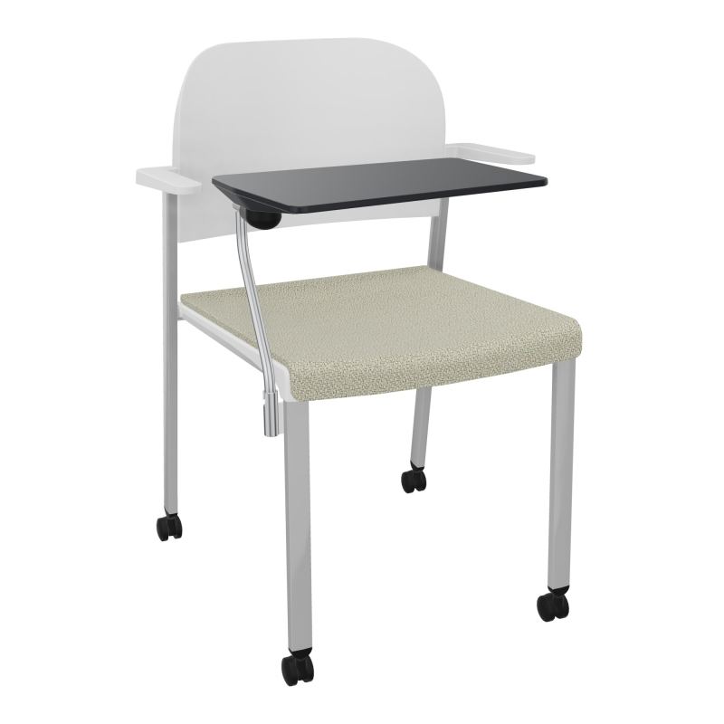 ROMY CHAISE 4P ROULT ASSISE TISSU DOSSIER POLYPRO AVEC ACCOUDOIRS+TABLETTE NOIRE  A2 SB P