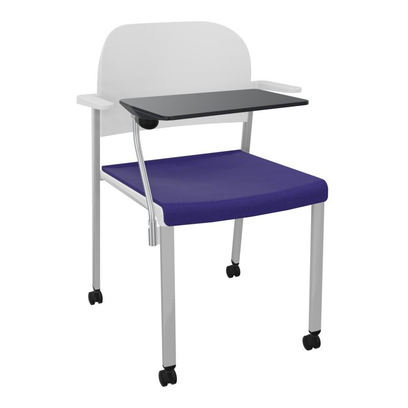 ROMY CHAISE 4P ROULT ASSISE TISSU DOSSIER POLYPRO AVEC ACCOUDOIRS+TABLETTE NOIRE  A3 SB P