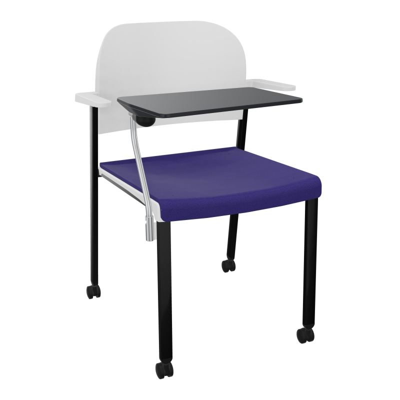 ROMY CHAISE 4P ROULT ASSISE TISSU DOSSIER POLYPRO AVEC ACCOUDOIRS+TABLETTE NOIRE  A3 SG P