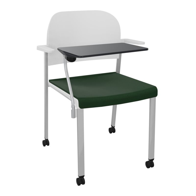 ROMY CHAISE 4P ROULT ASSISE TISSU DOSSIER POLYPRO AVEC ACCOUDOIRS+TABLETTE NOIRE  A9 SB P