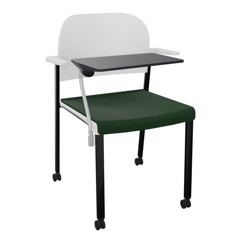 ROMY CHAISE 4P ROULT ASSISE TISSU DOSSIER POLYPRO AVEC ACCOUDOIRS+TABLETTE NOIRE  A9 SG P