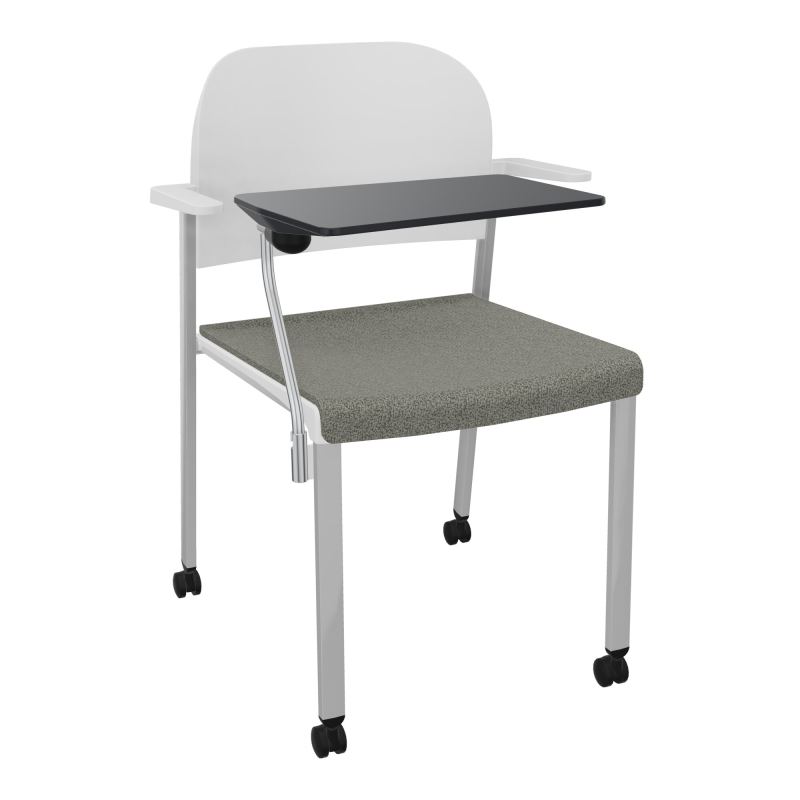 ROMY CHAISE 4P ROULT ASSISE TISSU DOSSIER POLYPRO AVEC ACCOUDOIRS+TABLETTE NOIRE  B1 SB P