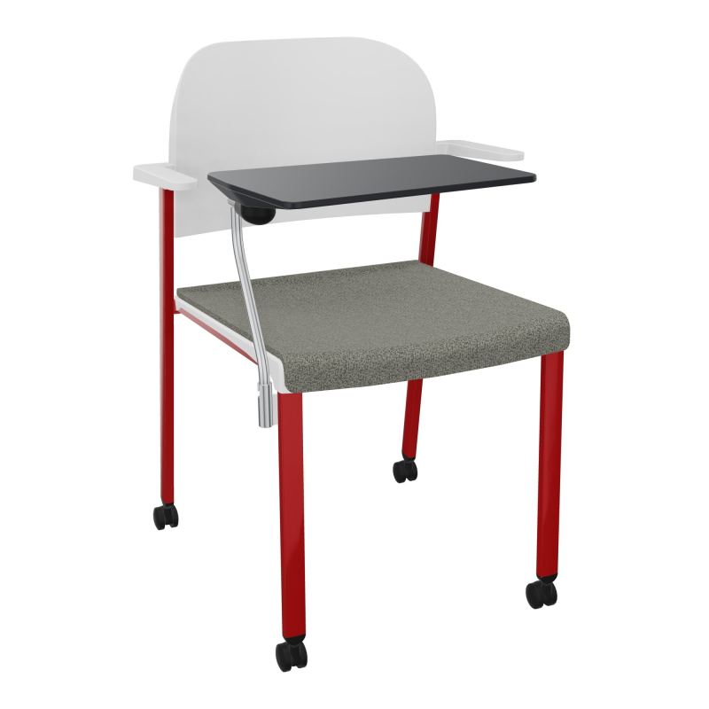 ROMY CHAISE 4P ROULT ASSISE TISSU DOSSIER POLYPRO AVEC ACCOUDOIRS+TABLETTE NOIRE  B1 ZY P