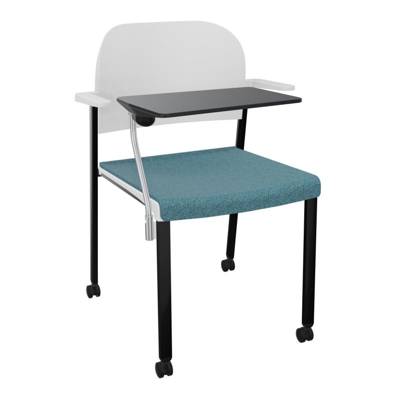 ROMY CHAISE 4P ROULT ASSISE TISSU DOSSIER POLYPRO AVEC ACCOUDOIRS+TABLETTE NOIRE  B4 SG P