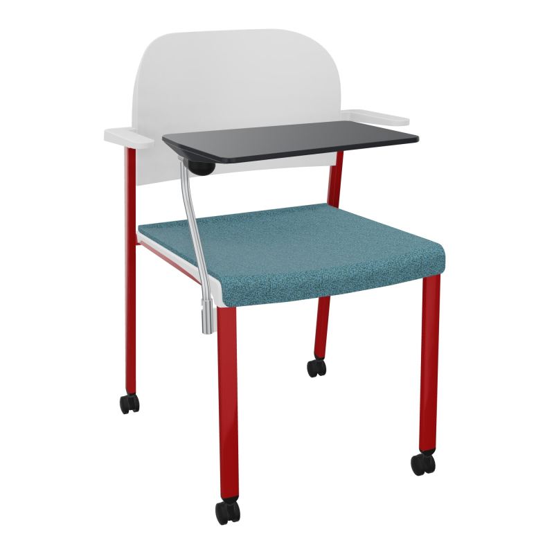 ROMY CHAISE 4P ROULT ASSISE TISSU DOSSIER POLYPRO AVEC ACCOUDOIRS+TABLETTE NOIRE  B4 ZY P